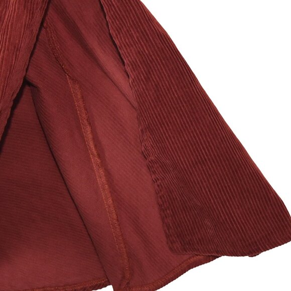 Ready 2 Wear Corduroy Skirt M Wine Mermaid Red Flare Hem Western Cowgirl Y2K - Picture 4 of 7